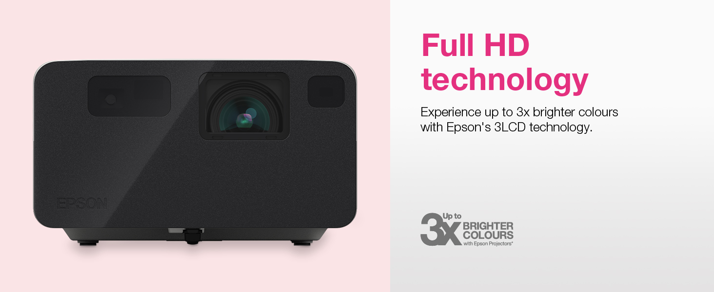 Experience up to 3x brighter colours with Epson's 3LCD technology