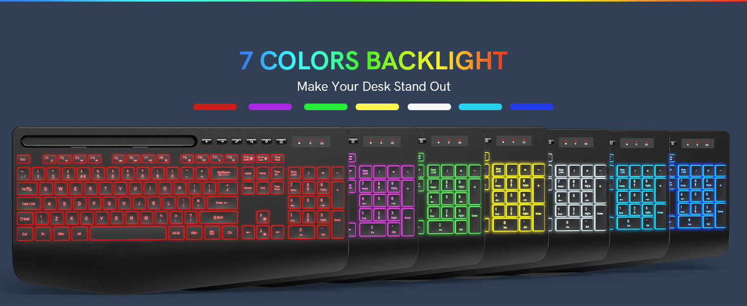 Rechargeable Ergonomic Keyboard with Phone Holder