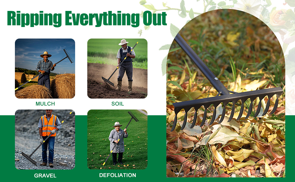 garden rake heavy duty metal