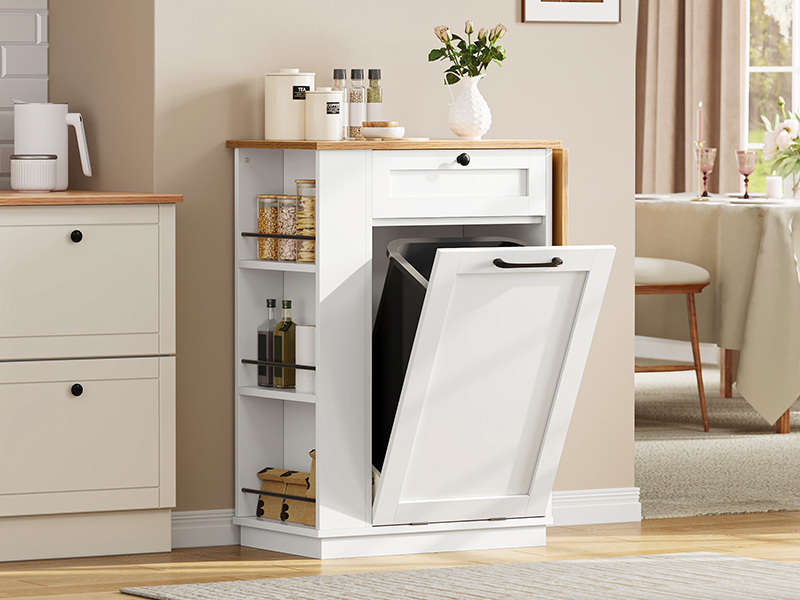 YITAHOME Sideboard with Trash Bin Hamper