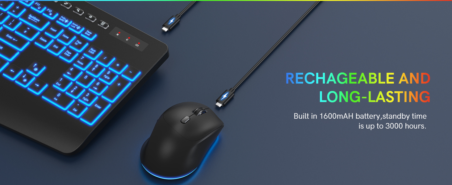 Rechargeable Ergonomic Keyboard with Phone Holder