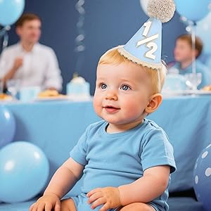 Half Birthday Hat Pink 1/2 Birthday Hat Crown Half-Year-Old Decoration Party Supplies