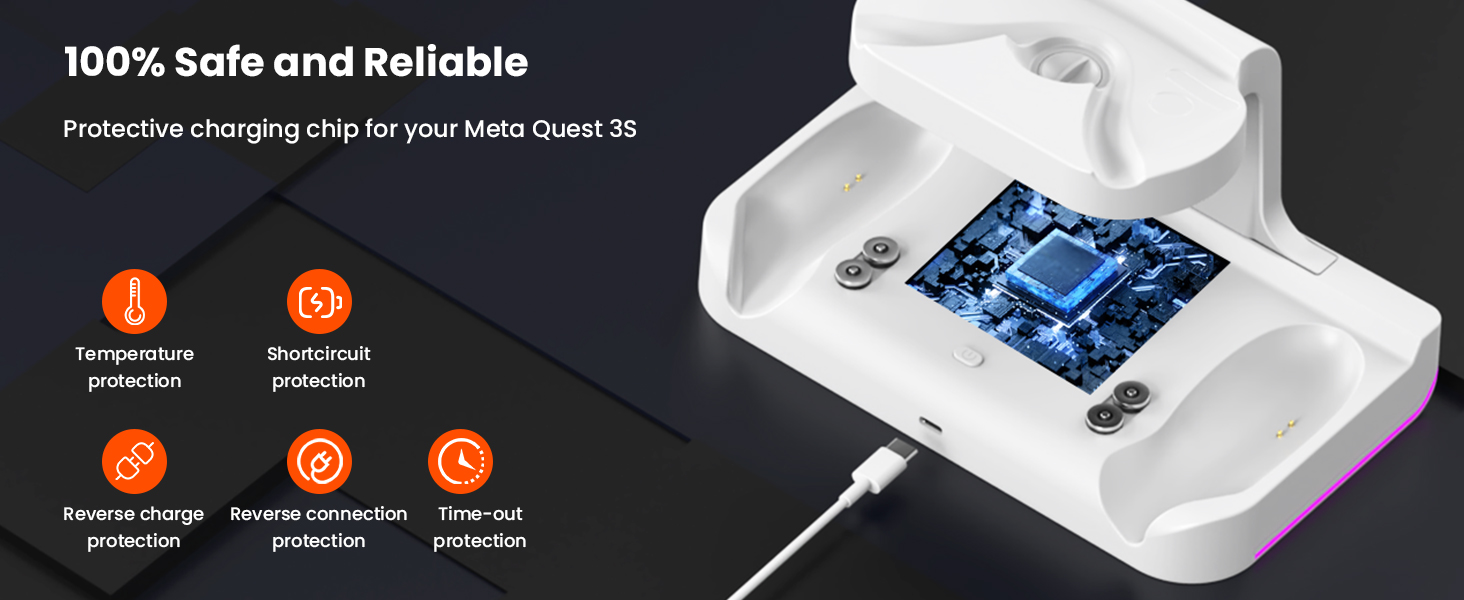 The Quest 3S base features a smart chip that provides fast,