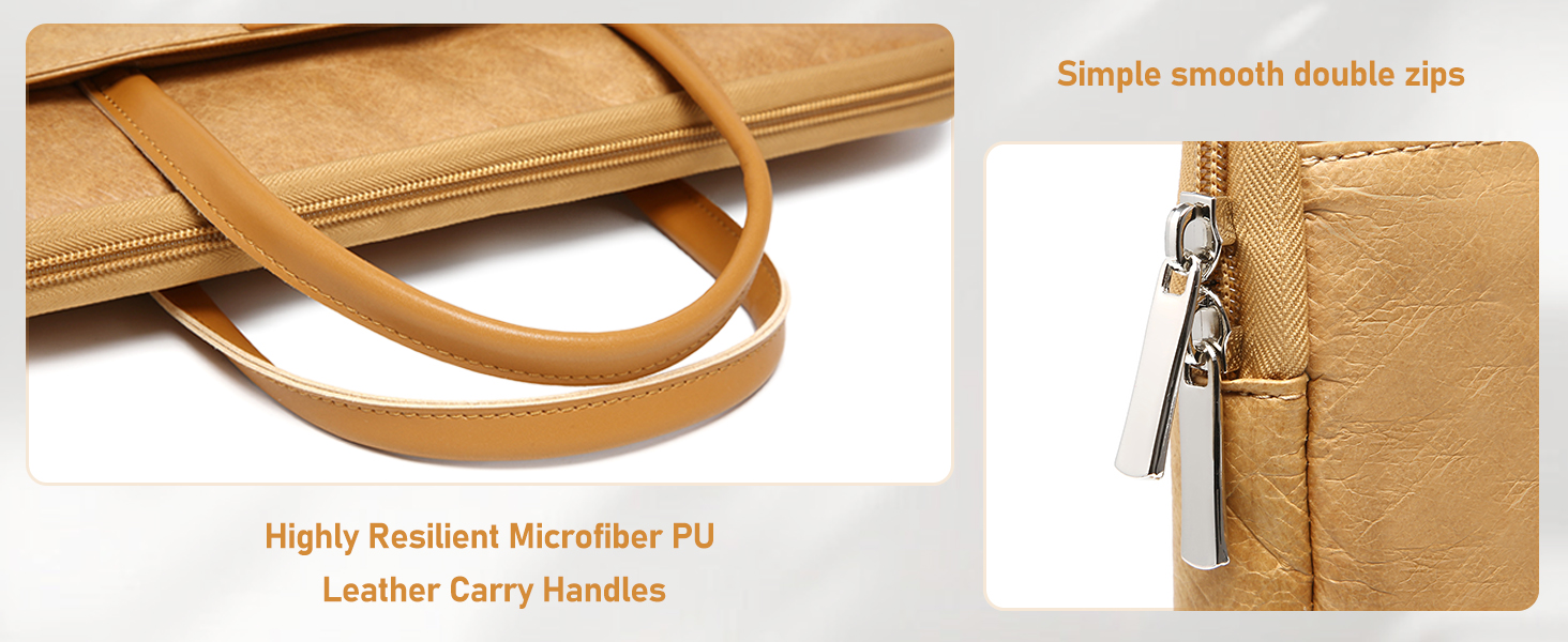 Highly Resilient Microfiber PU Leather Carry Handles Simple smooth double zips