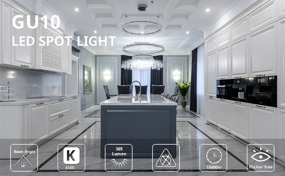 gu10 led bulbs cool white, 5w, 6500k