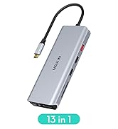 USB C Docking Station Dual Monitor, 14 IN 1 USB-C Laptop Docking Station Dual HDMI USB C Hub Mult...