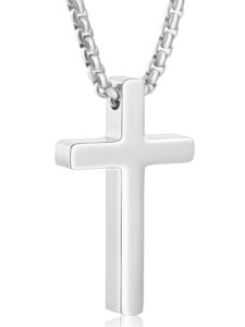 Aretas Stainless Steel Cross Pendant Necklace for Men Boys
