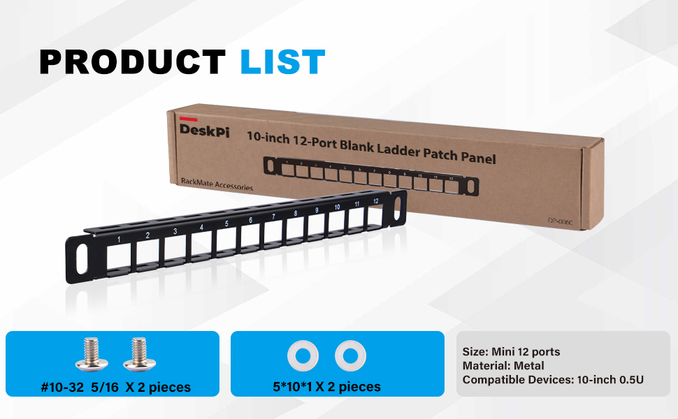 12-port Blank Keystone Patch Panel