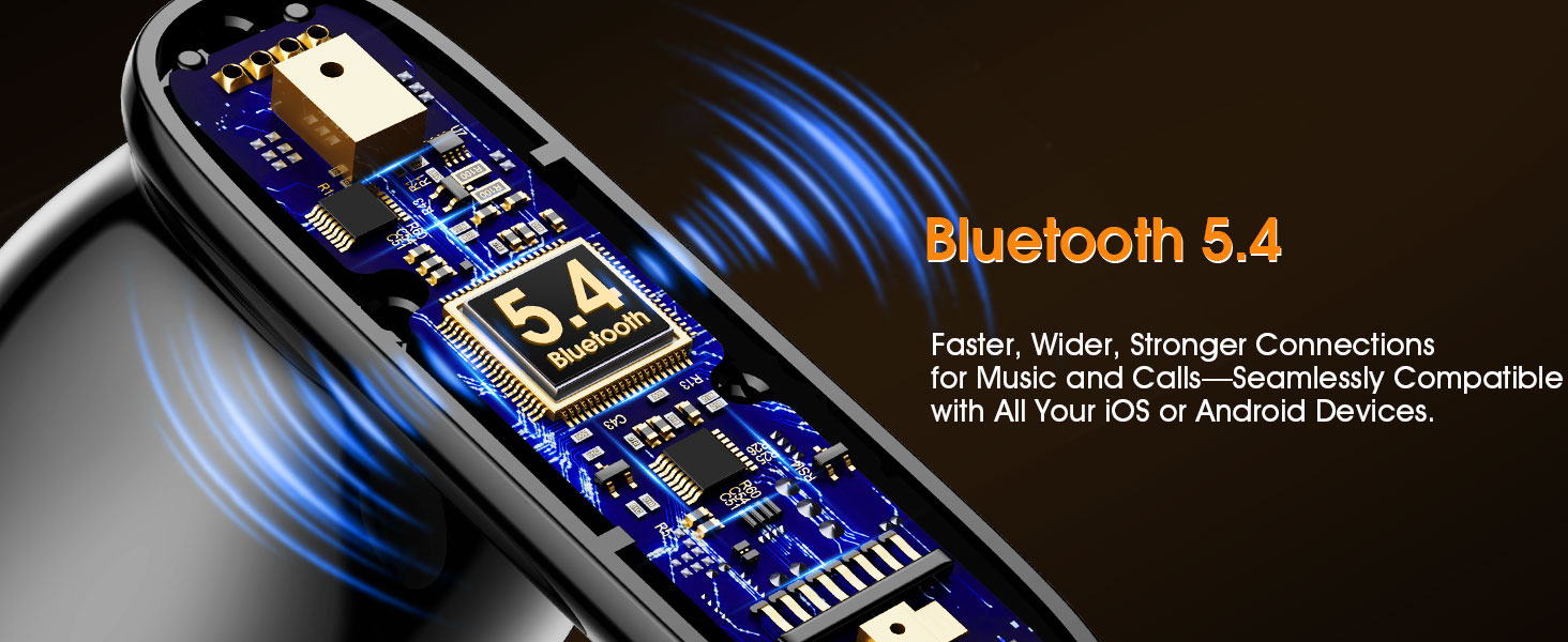 Wireless Earbuds, Bluetooth 5.4 Headphones In Ear with 6 ENC Noise Cancelling Mic