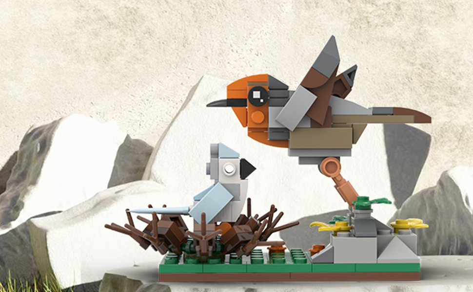 white parrot bricks set,Bird Blocks, Gifts Toys.