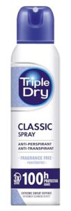 Triple Dry Original Anti-Perspirant Spray 150ml | Unfragrance-Free | Clinically Proven | Unisex | 100-Hour Protection Against Excessive Sweating | Fights Odour | Triple Active Formula