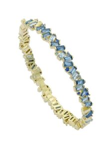 Ted Baker Clarina Crystal Cluster Bangle Bracelet for Women (Gold/Blue Multi Crystal)