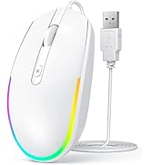 Seenda Wired Mouse, LED RGB Backlit Mouse with 1.5m USB Cable, 1600 DPI Silent Ergonomic Portable...