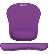 TECKNET Keyboard Wrist Rest Mouse Mat Set, Foldable Keyboard and Mouse Mat Wrist Support, Ergonom...
