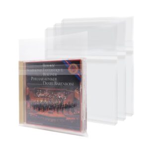 sdroceRyaM 50PCS CD Outer Sleeves Clear Plastic CD Outer Sticky Sleeves Plastic Protective Sleeves Anti-Static for CD and DVD Storage