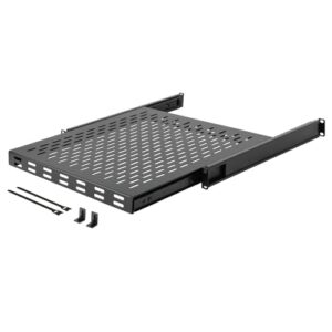 Tecmojo 1U 4-Post Server Rack and Network Rack Sliding Shelf Adjustable Depth 21.7''~35.4" with M6 Screws and Anti-slip stop