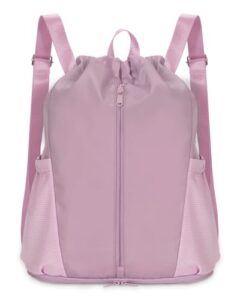 Drawstring Gym Bag with Shoe Compartment