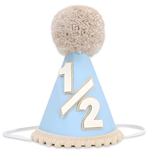 BACH AND BOUJEE Half Birthday Hat Pink 1/2 Birthday Hat Crown Half-Year-Old Decoration Party Supplies