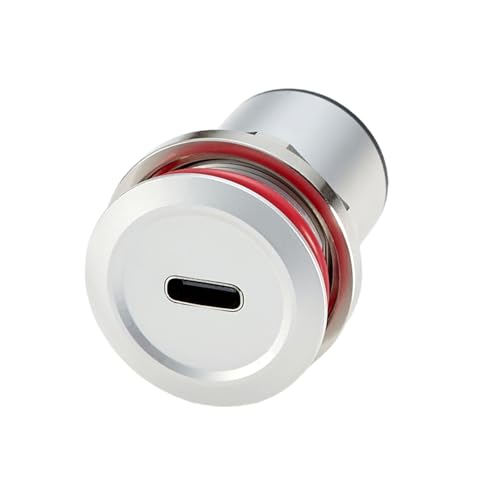10Gbps USB C to USB C Flush Panel Mount Adapter Type C 3.1 Female to Female Threaded Fixed Mount Coupler Converter Straight Pass Through Bulkhead Socket for Car RV Boat Dashboard (1PC)