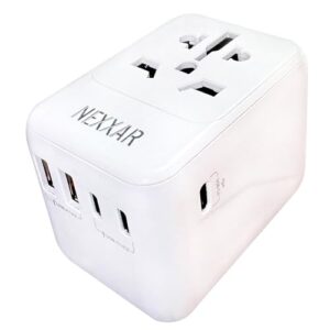 NEXXAR Universal Travel Adapter Worldwide Travel Plug with 3 USB-C & 2 USB-A Ports
