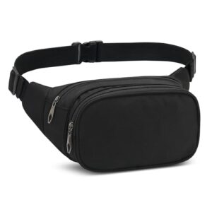 Bumbags Waist Fanny Packs for Men Ladies Fashion Bum Bag with Adjustable Belt for Hiking Jogging Running Fishing Cycling Outdoors Sport Travel Water Resistant Waist Bag Women (Black)