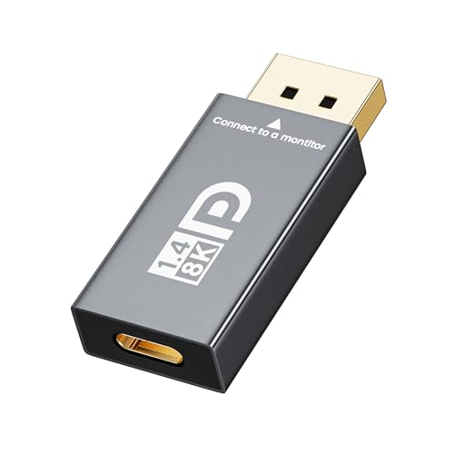 OHBUYAGN 8K@60Hz USB-C to DisplayPort 1.4 Adapter,Supports 4K@120Hz Type-C to DisplayPort Adapter ,Thunderbolt 3/4/5 to DP Adapter