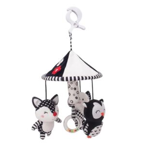 Bassinet Mobile | Baby Crib Mobile | Black and White Crib Mobile | High Contrast Visual Stimulation Toy with Owl