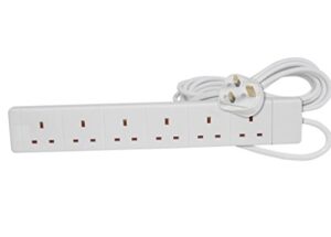 PRO ELEC PELB1526 6 Gang Extension Lead White