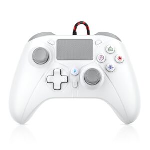 TURPOW Wireless Controller for PS-5 RGB Gamepad Remote Control with Dual Motor Vibration/6-Axis Sensor/Turbo/3.5mm Audio Jack/Touch Pad for Ps-5/Ps-4/Pro/Slim/ (A)