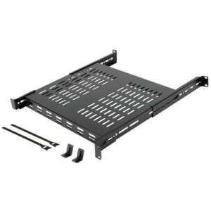 Tecmojo 1U Adjustable Vented Server Rack Mount Shelf - 13.8" (350mm) -23.6" (600mm) Depth