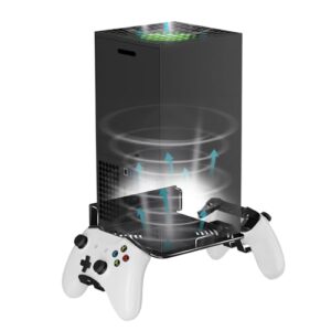 Bricok Aluminium Alloy Wall Mount for Xbox Series X Wall Mount Kit for Xbox Series X Accessories with 2 Controller Stand