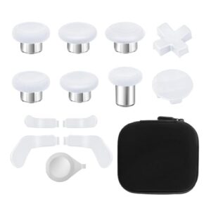 13 in 1 Component Pack Kit for Xbox Elite Series 2 Controller Metal Thumbsticks Replacement for Elite Series 2 Accessories Compatible with Xbox Elite Wireless Controller Series 2 Core (White)