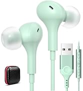 ACAGET USB Earphones for PC, 7.5 FT/2.5M Cord, Computer Headphones Headset with Microphone USB A ...