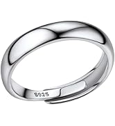 PROSILVER Mens Sterling Silver Rings - 5MM Polished Wedding Band Rings, Thumb rings with S925 Sta...