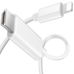 MaxRenard iPhone to HDMI Cable iPad to HDMI Cable 1080P Full HD Display TV Cord for iPhone 14 13 12 11 iPad to HDTV Monitor Projector Digital TV Adapter Sync Screen Connector Plug & Play