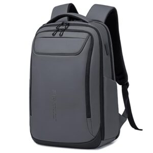 FENRUIEN Business Laptop Backpack for 15.6 Inch 1800D Business Backpack Men with Charging Port Computer Bag Durable Anti-Theft High-Tech Daypack Water-Resistant Casual Daypack (Grey)