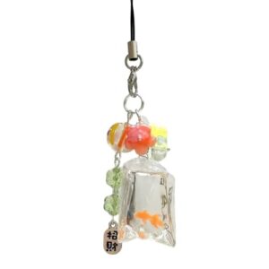 Trinket Keychain - Cute Animal Keychain with Gold Fish - Fun Sea Animals Accessories