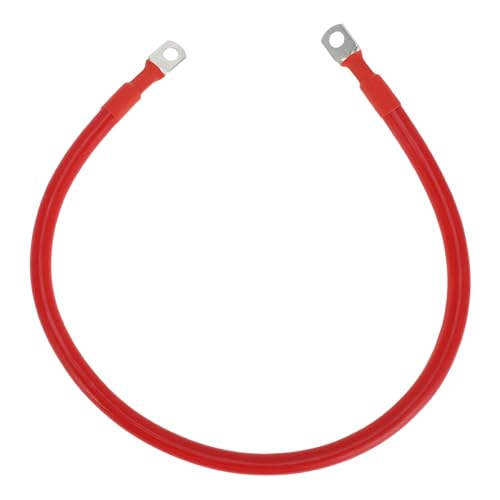 VekAuto 1 Pc Battery Inverter Cable 2 AWG Gauge 2FT 5/16" Lug Battery Cable Universal for Car Vehicle Boat RV Solar Tinned Copper Red