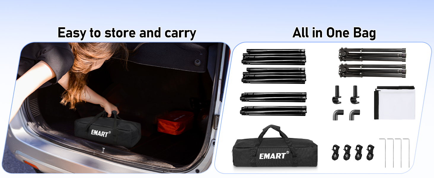 portable projector screen holder comes with a convenient storage bag