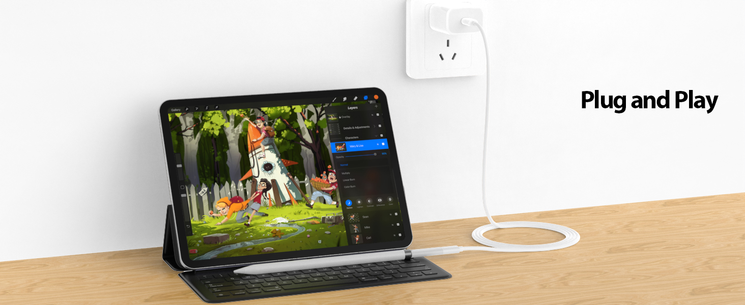 USB C to Pencil Charging Adapter Type C Bluetooth Pair Connector Compatible with iPad 10th Gen