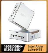 NiPoGi Mini PC Ιntel Alder Lake-Ν95 12th(up to 3.4GHz),16GB RAM 1TB M.2 SSD Mini Computer, Gigabi...