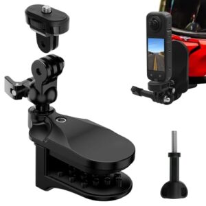 Motorcycle Helmet Chin Clamp Mount 360° Rotatable Compatible with GoPro Hero 13 12 11 10 9 8 7 6 5 for Insta360 Xiaomi Yi