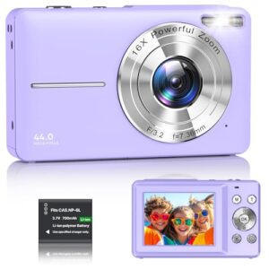 Digital Camera 1080P FHD Compact Digital Camera 44MP Portable Mini Small Photo Camera with 2.4" LCD Screen
