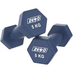 ZENO Dumbbells Set Of 2 | Dumbbells for Women | Hexagon Neoprene Weights | Hand Weights for Women | Anti-Slip & Sweat Resistant Dumbells