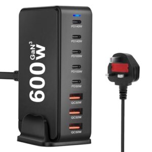 Glitfix USB C Charger 600W mit 8 Port GaN Fast Charger Plug