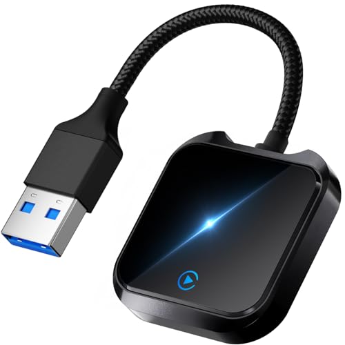 Wireless Carplay Adapter UK:Mini Carplay Wireless Adapter with Fast Stable 5Ghz WiFi Bluetooth Connection Compatible with iPhone 6 or above/iOS10+ & Cars from 2016 & USB-A/Type-C