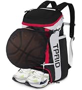 KINGSLONG Basketball Backpack Football Backpack Large Capacity Softball Bag with Shoe Compartment and Z...