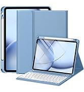 drivego Keyboard Case for iPad 10th Generation 2022 10.9 inch with Pencil Holder, Detachable Blue...