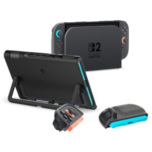 Spigen Nano Pop Case Compatible with Nintendo Switch 2 2025 Case with Built-in Stand - Black Sesame