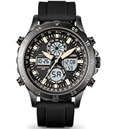 PINDOWS Watches for Men, Waterproof Analog Digital Sport Watches Multifunctional Outdoor Watch LE...